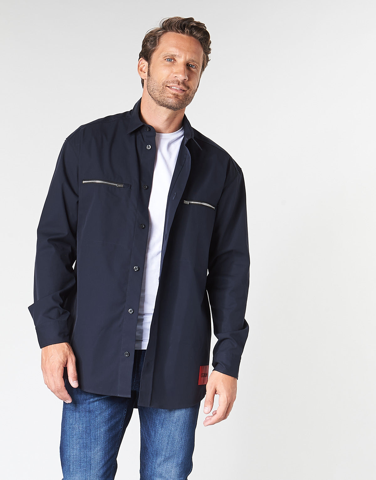 Camicia a maniche lunghe Uomo HUGO ETRUS Blu