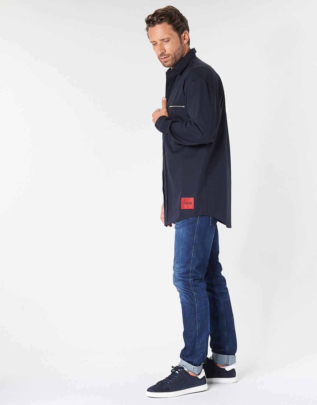 Camicia a maniche lunghe Uomo HUGO ETRUS Blu