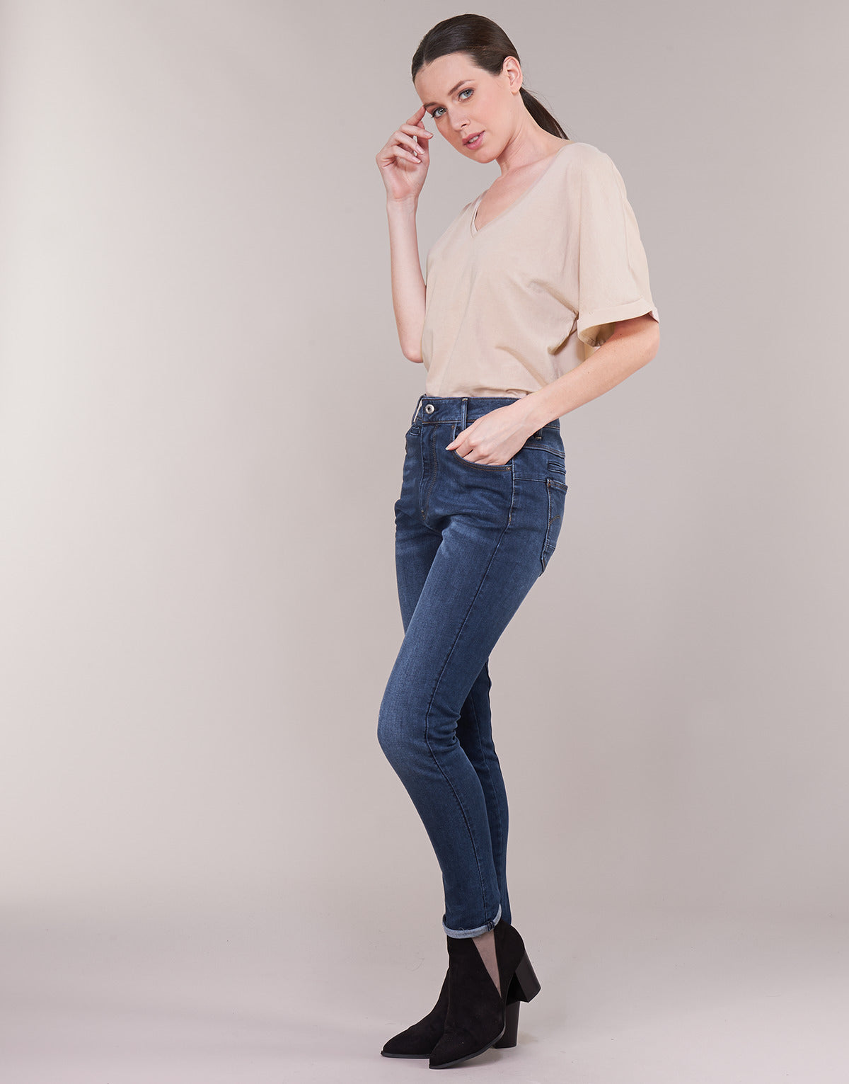 Jeans Slim Donna G-Star Raw D-STAQ MID BOY SLIM Blu