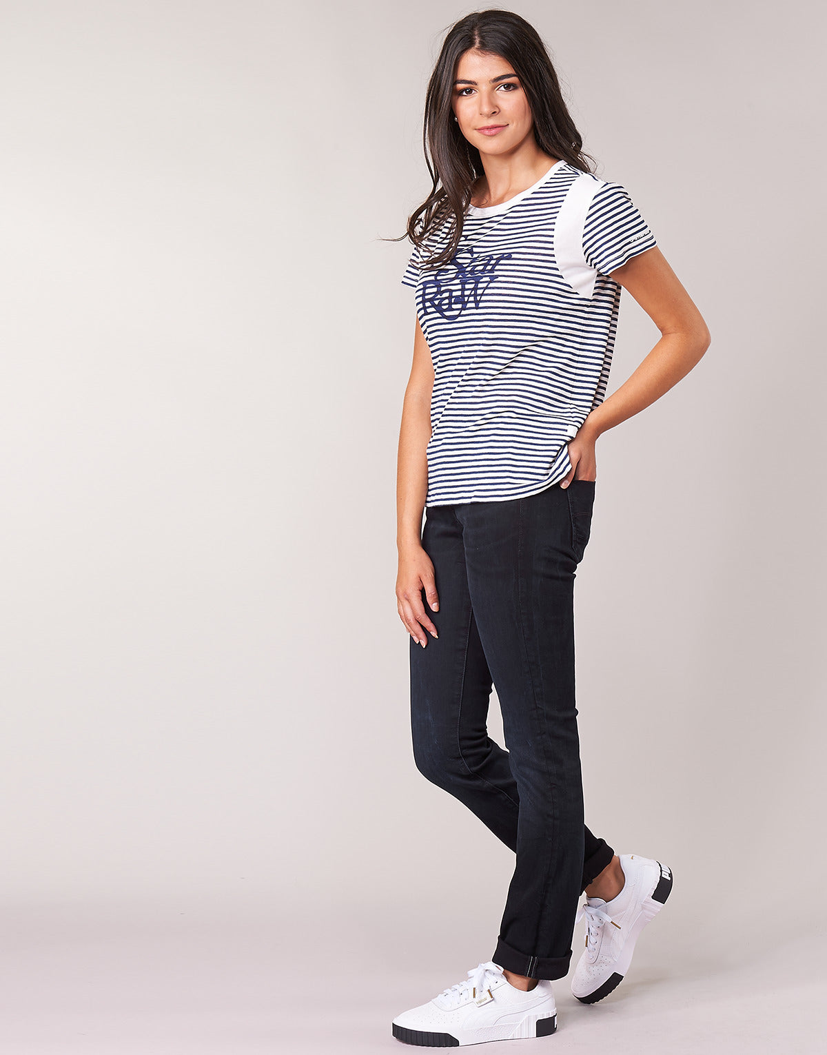 Jeans Donna G-Star Raw MIDGE MID STRAIGHT WMN Blu