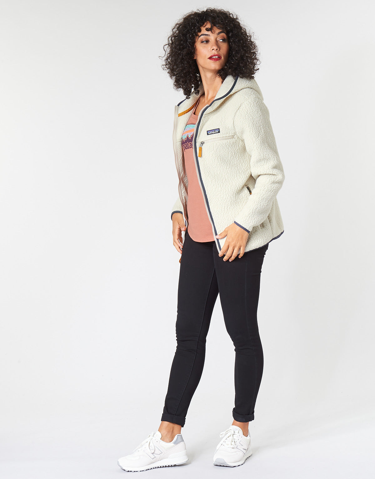 Felpa Donna Patagonia W’S RETRO PILE HOODY Bianco