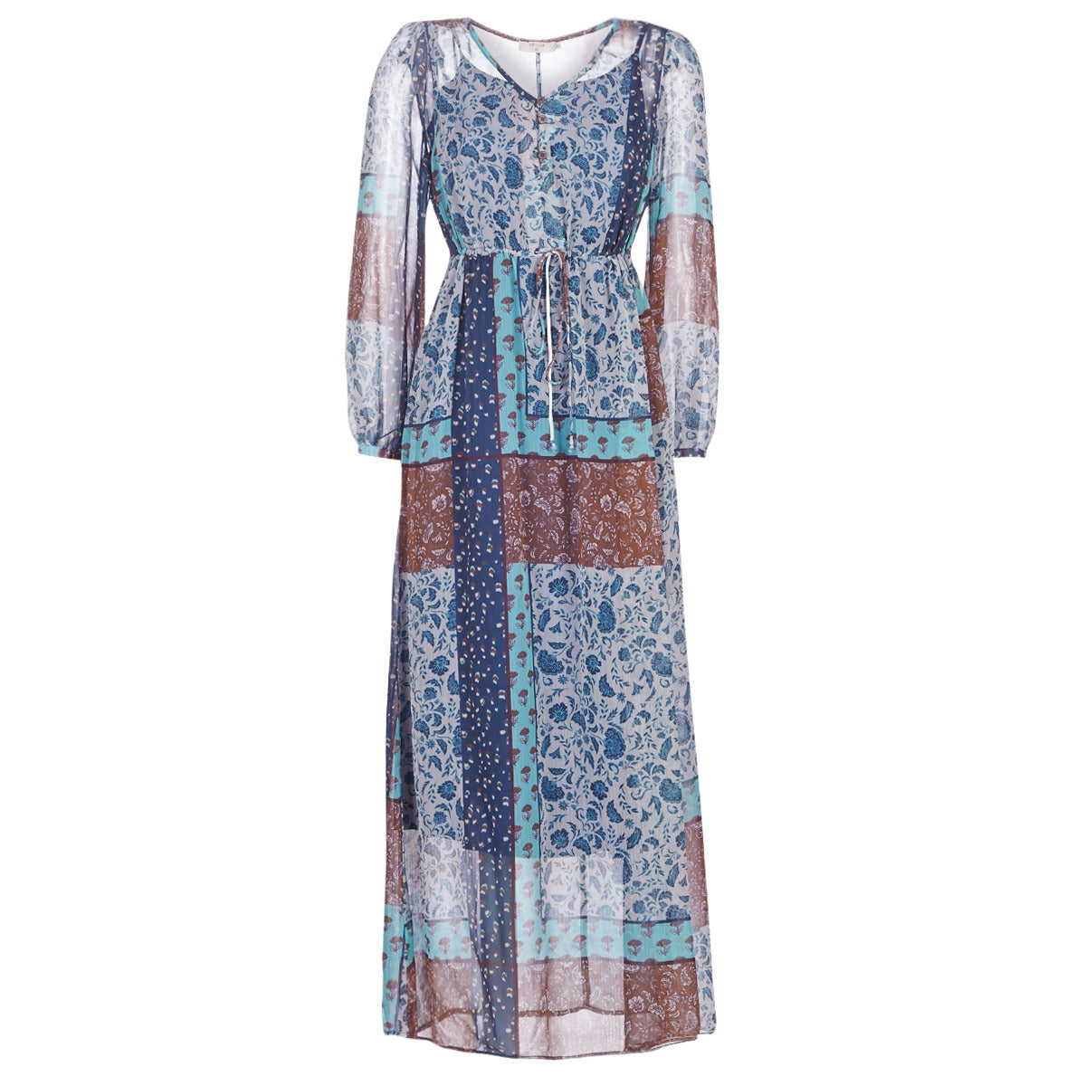 Abito lungo Donna Cream SAMA Blu