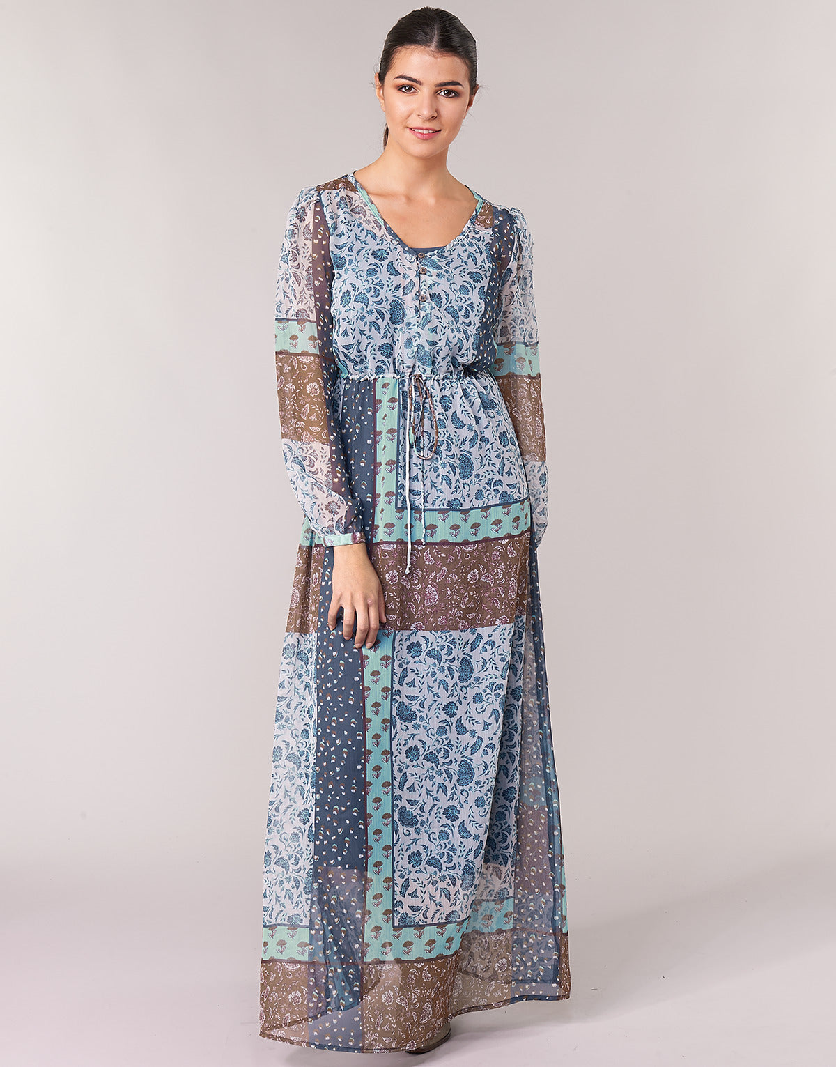 Abito lungo Donna Cream SAMA Blu