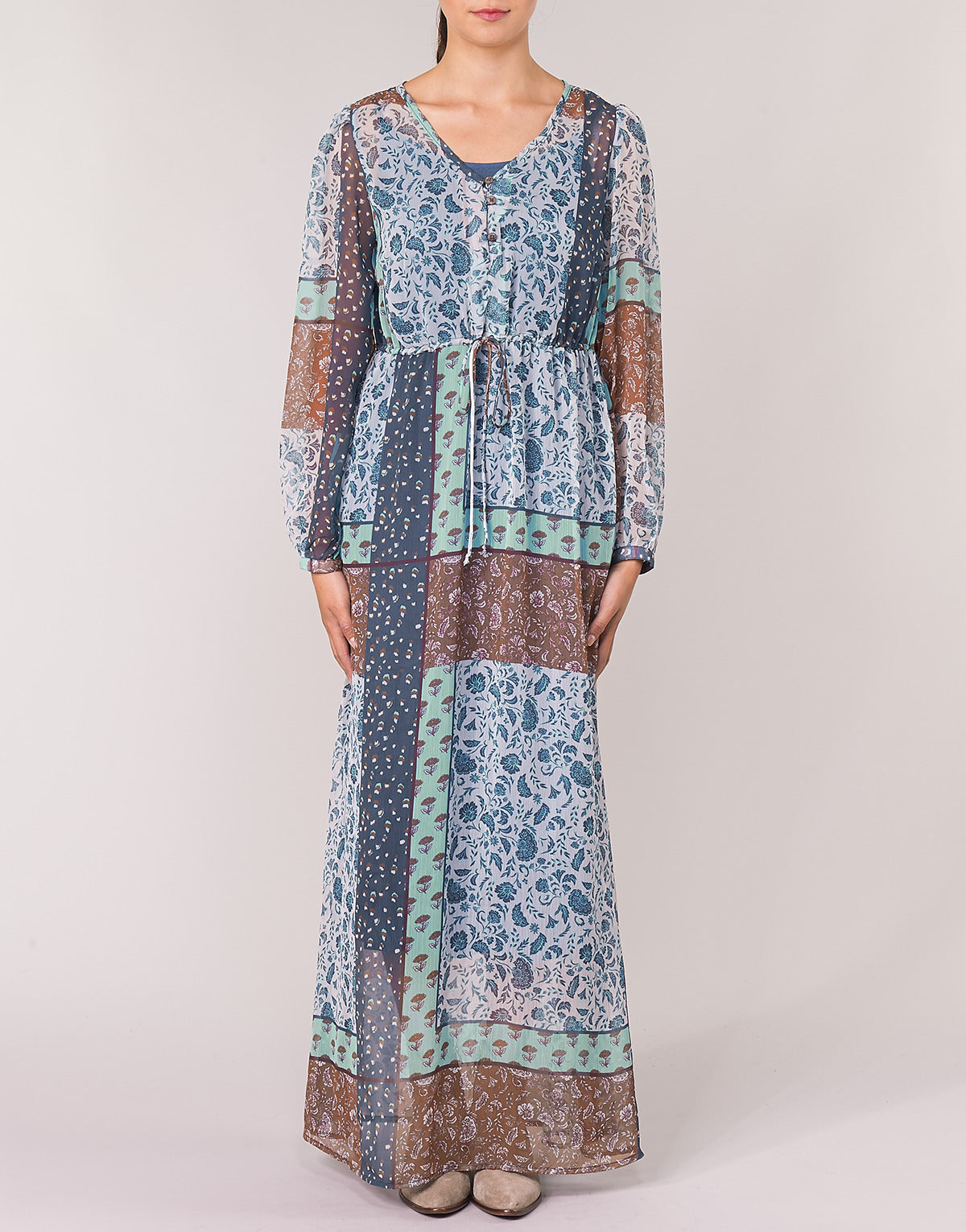 Abito lungo Donna Cream SAMA Blu