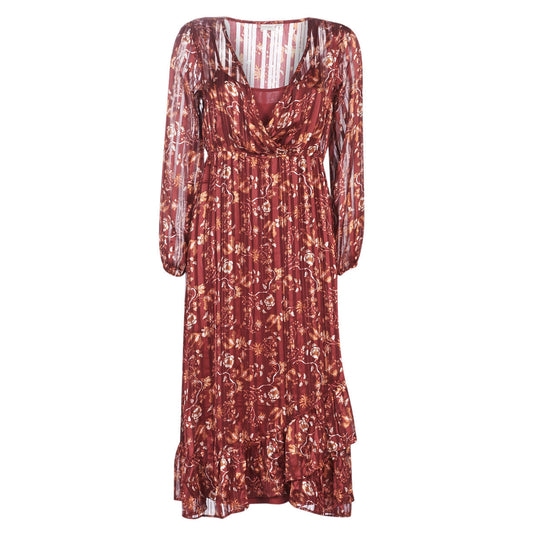 Abito lungo Donna Cream NILA Rosso