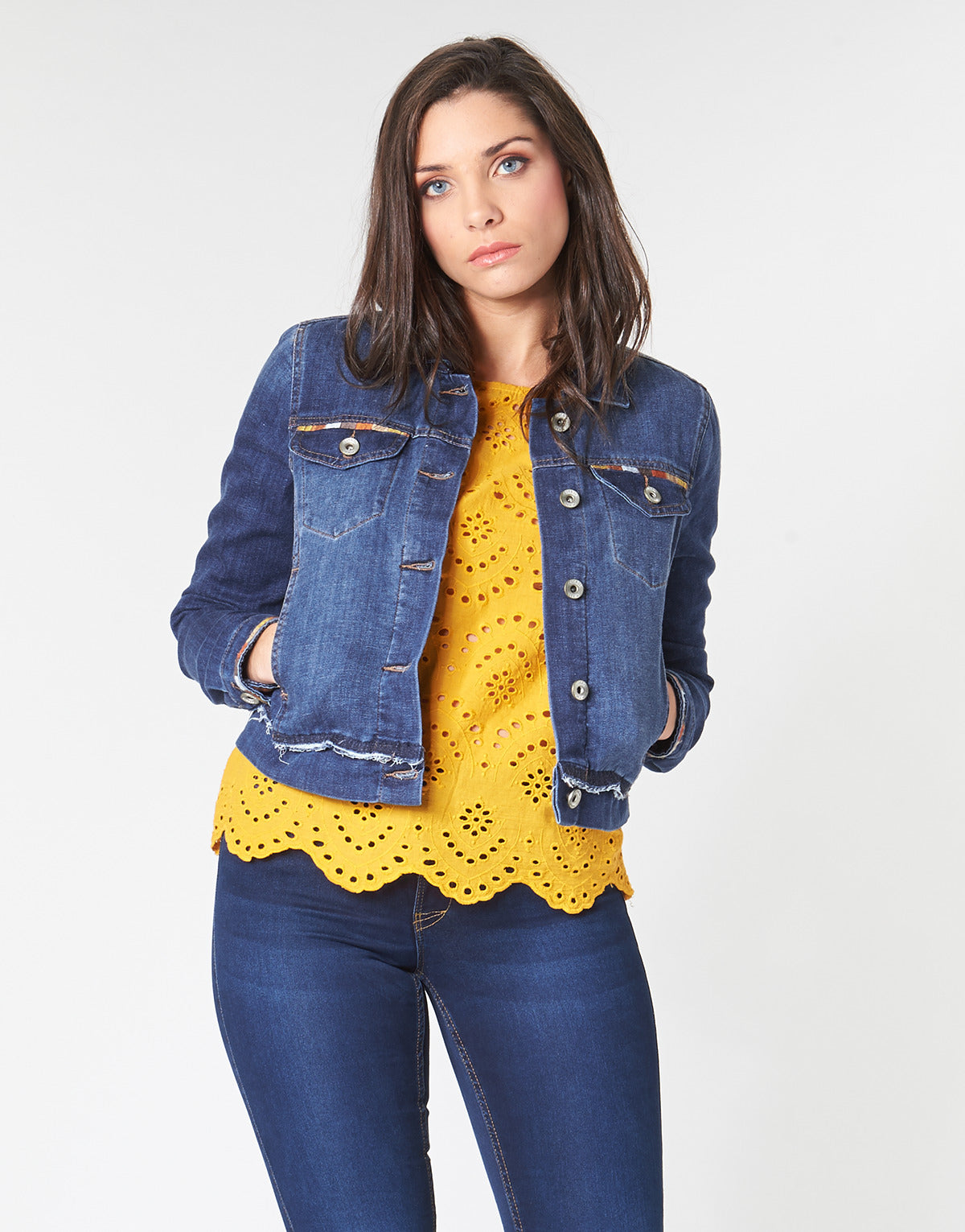 Giacca in jeans Donna Cream DIWA Blu