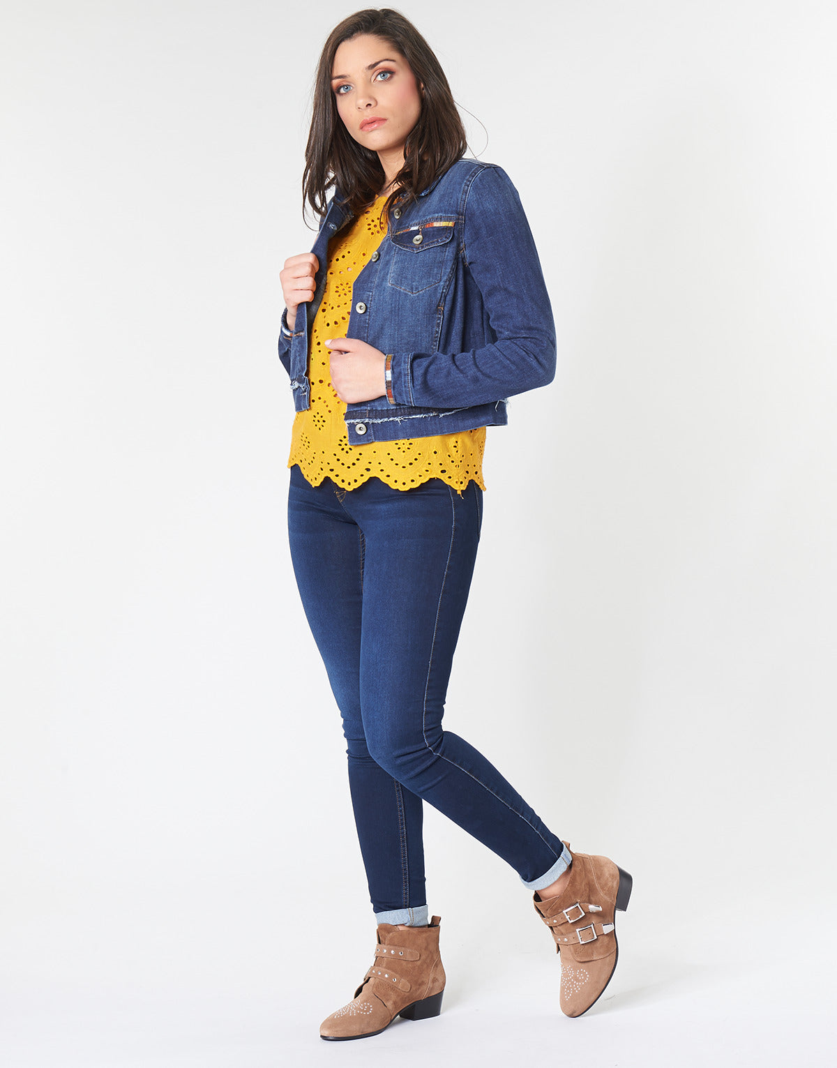Giacca in jeans Donna Cream DIWA Blu