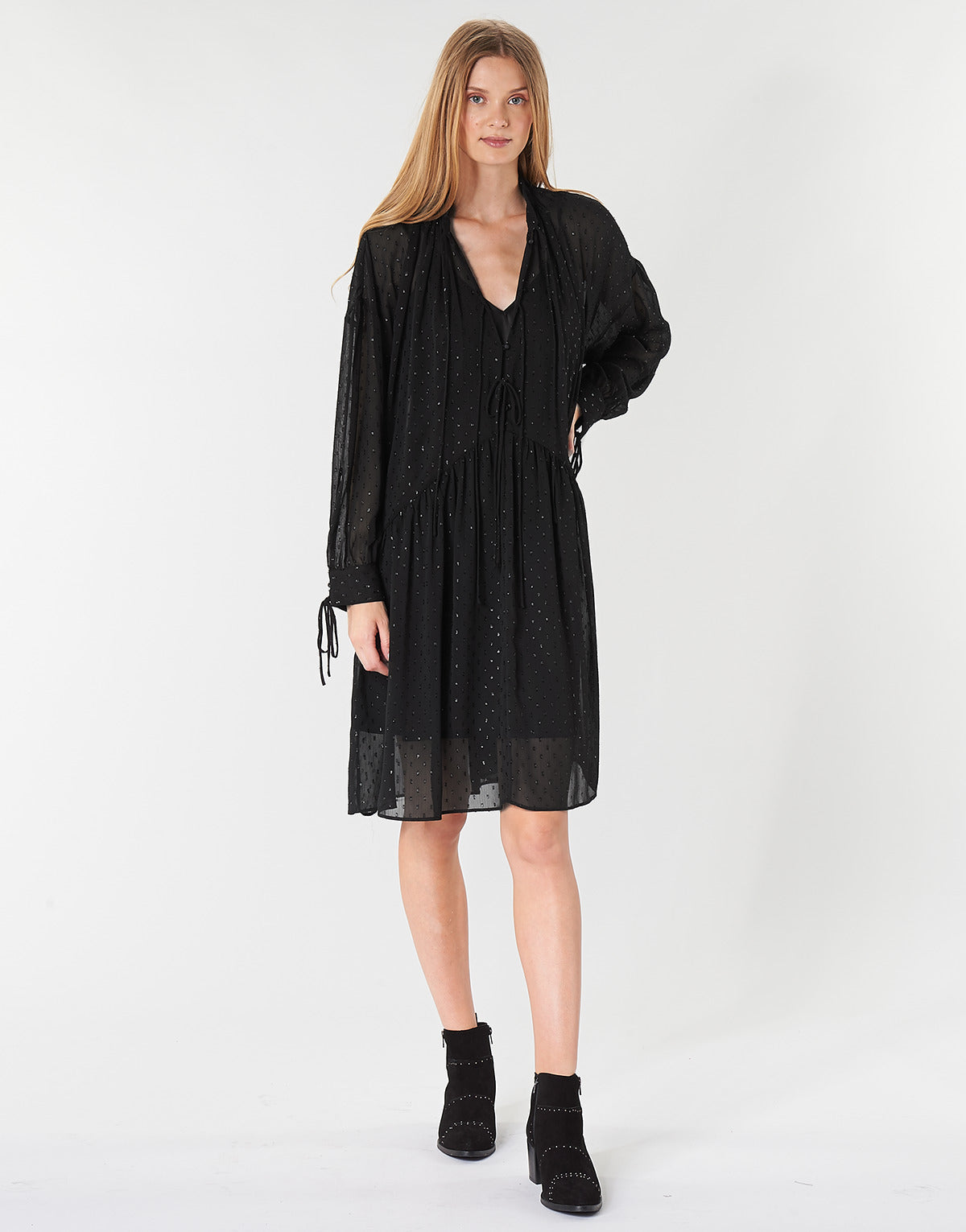 Abito corto Donna Replay W9525-000-83494-098 Nero