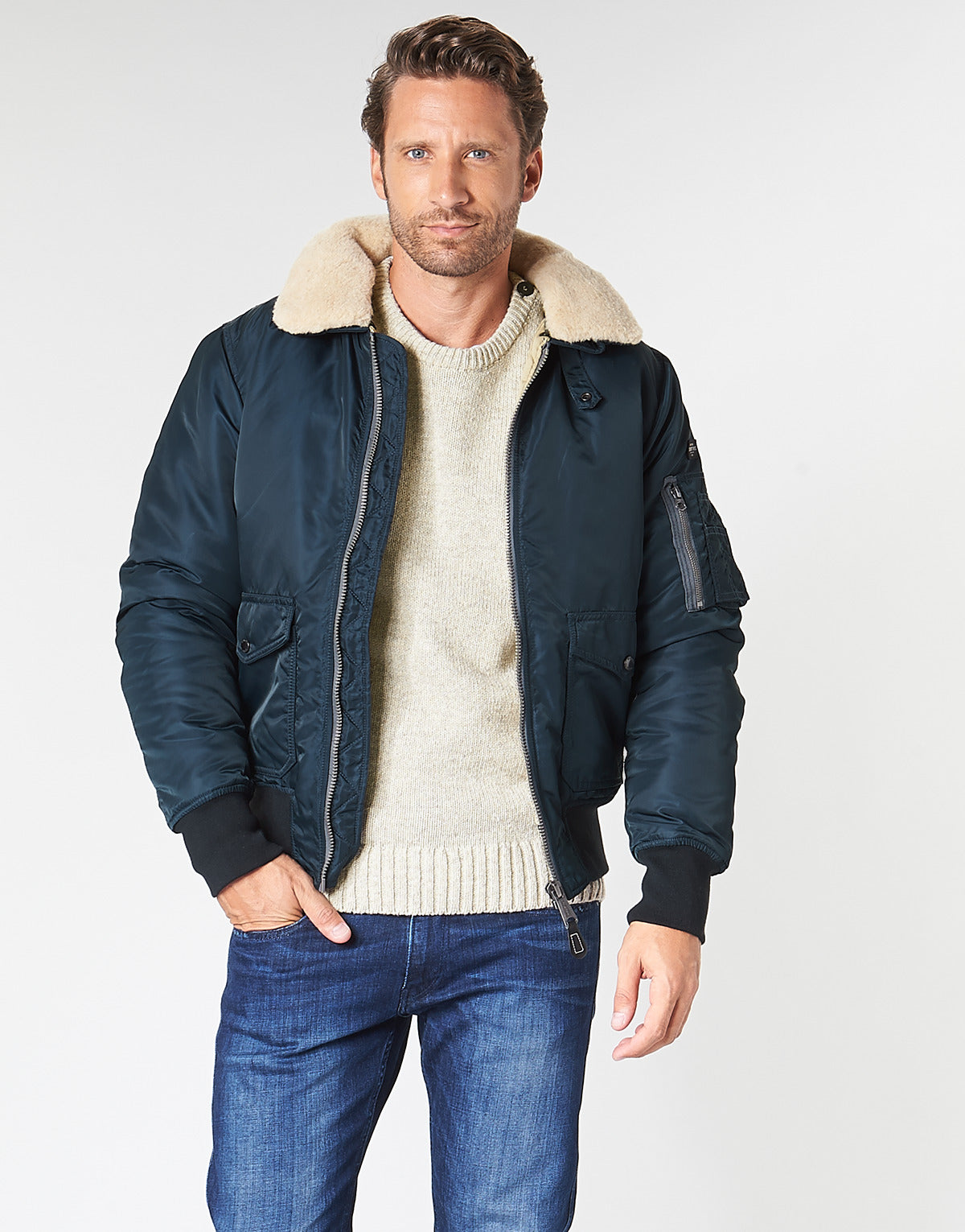 Giubbotto Uomo Schott OHARA Blu