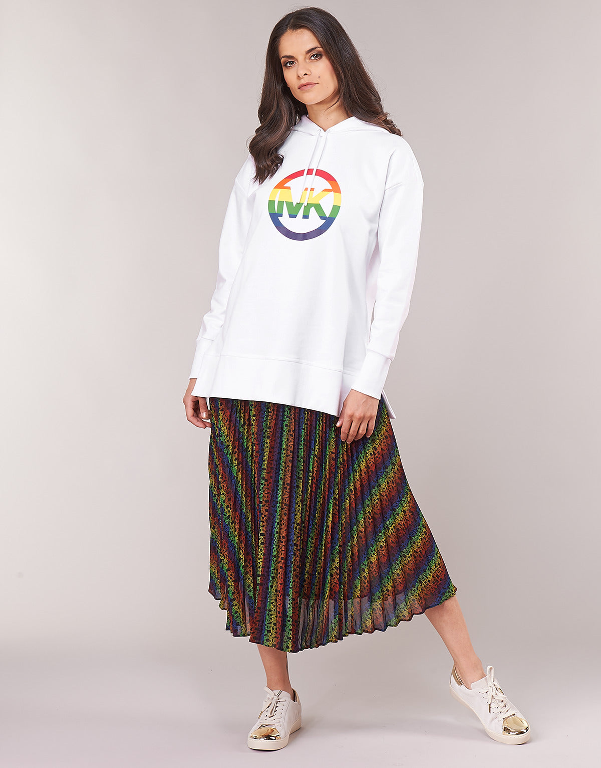 Gonna Donna MICHAEL Michael Kors MULTI LOGO PLEAT SKRT Multicolore