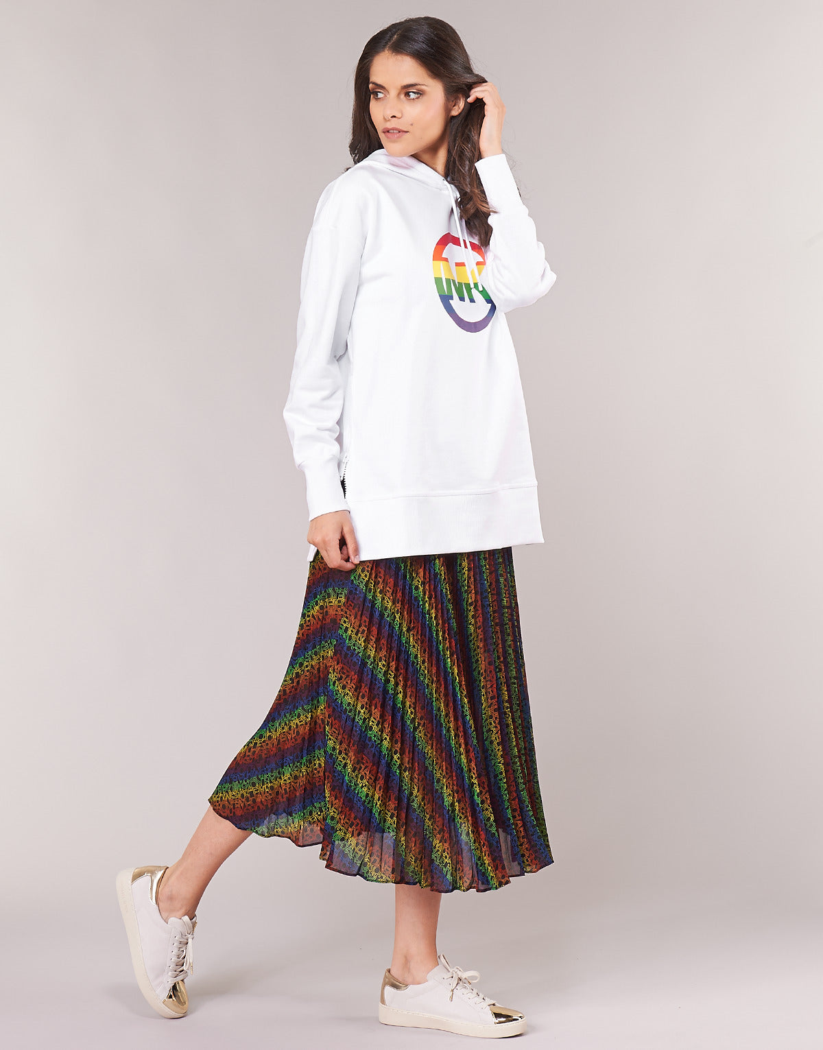 Gonna Donna MICHAEL Michael Kors MULTI LOGO PLEAT SKRT Multicolore