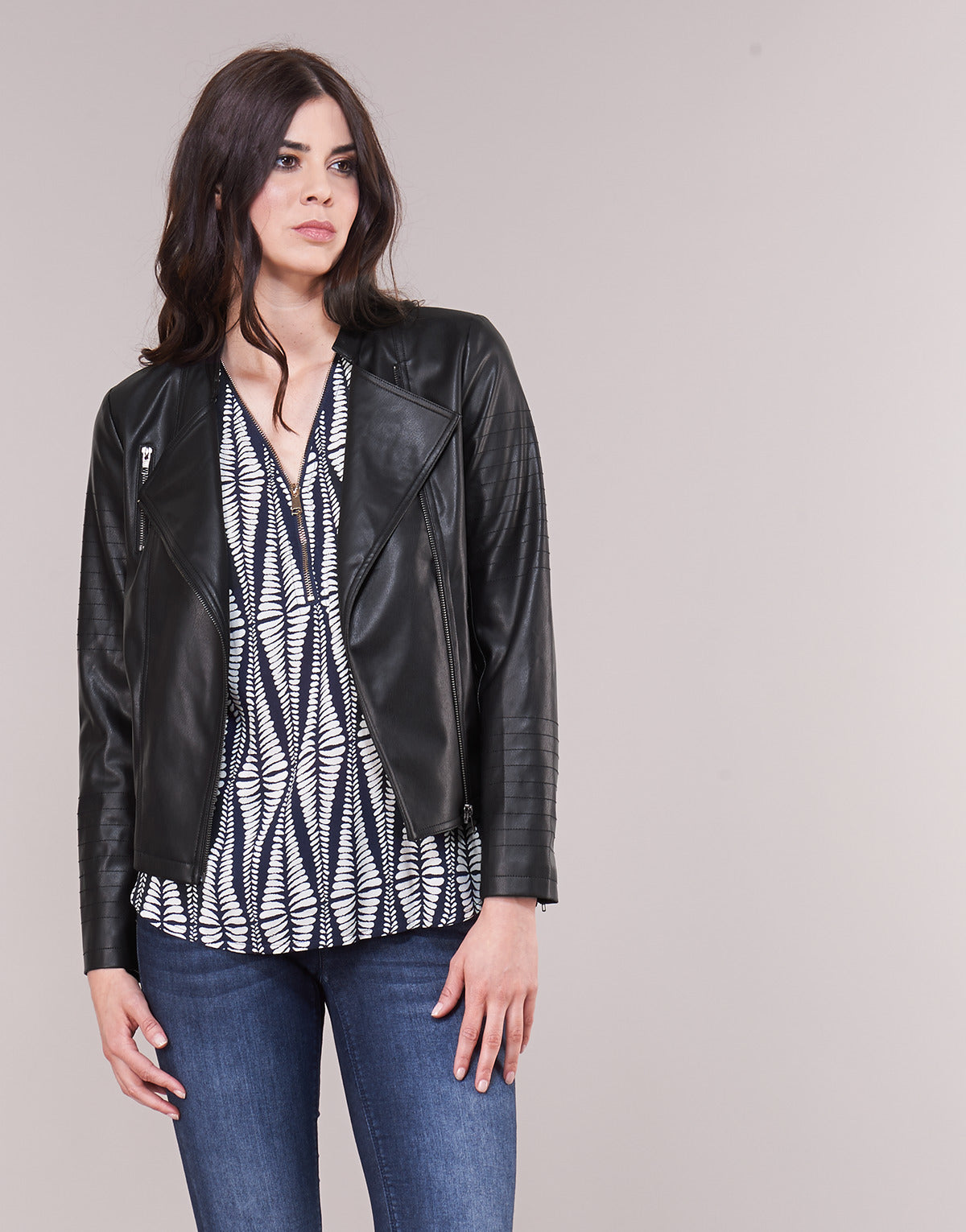 Giacca in pelle Donna Moony Mood LAVINE Nero