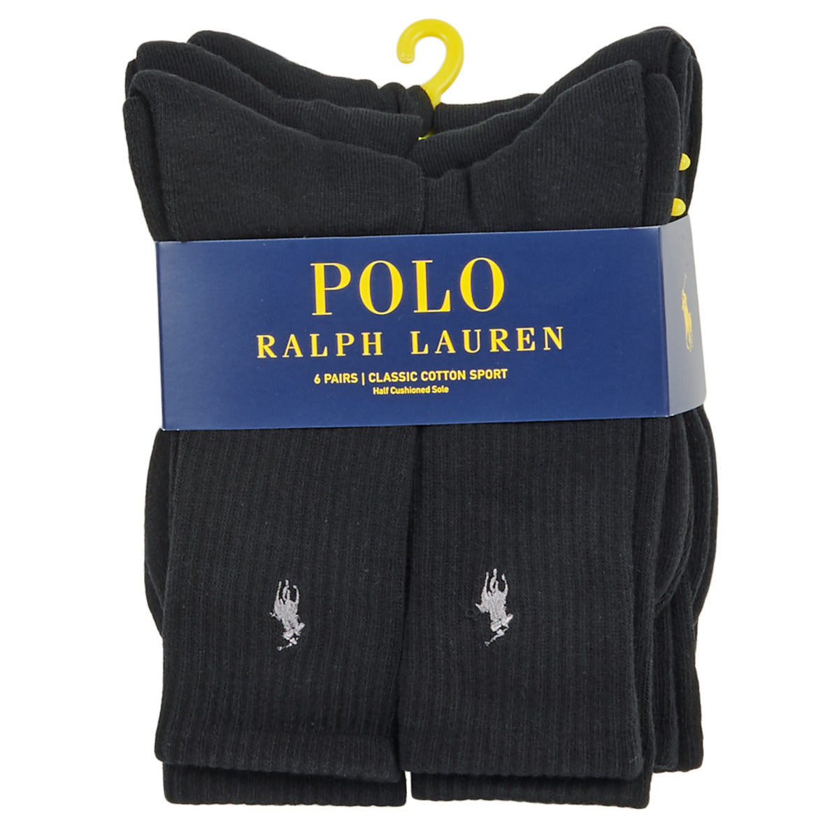 Calzini alti Uomo Polo Ralph Lauren  ASX110CREW PP-SOCKS-6 PACK  Nero