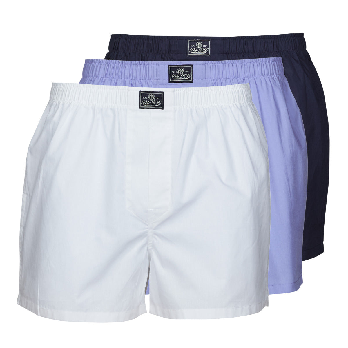 Mutande uomo Uomo Polo Ralph Lauren OPEN BOXER 3 PACK Blu