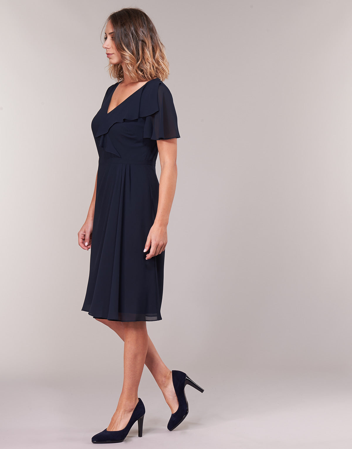 Abito lungo Donna Lauren Ralph Lauren CUTLER CAP SLEEVE DAY DRESS Blu