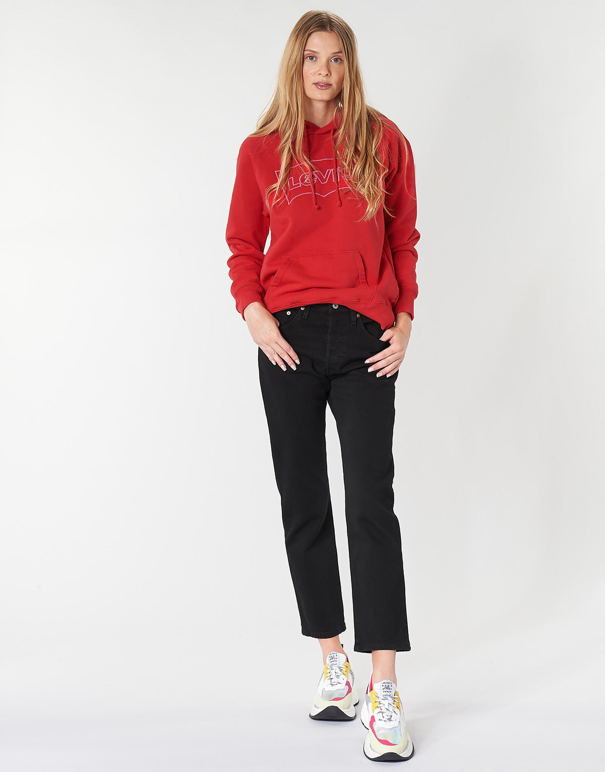 Jeans boyfriend Donna Levis 501 CROP Nero