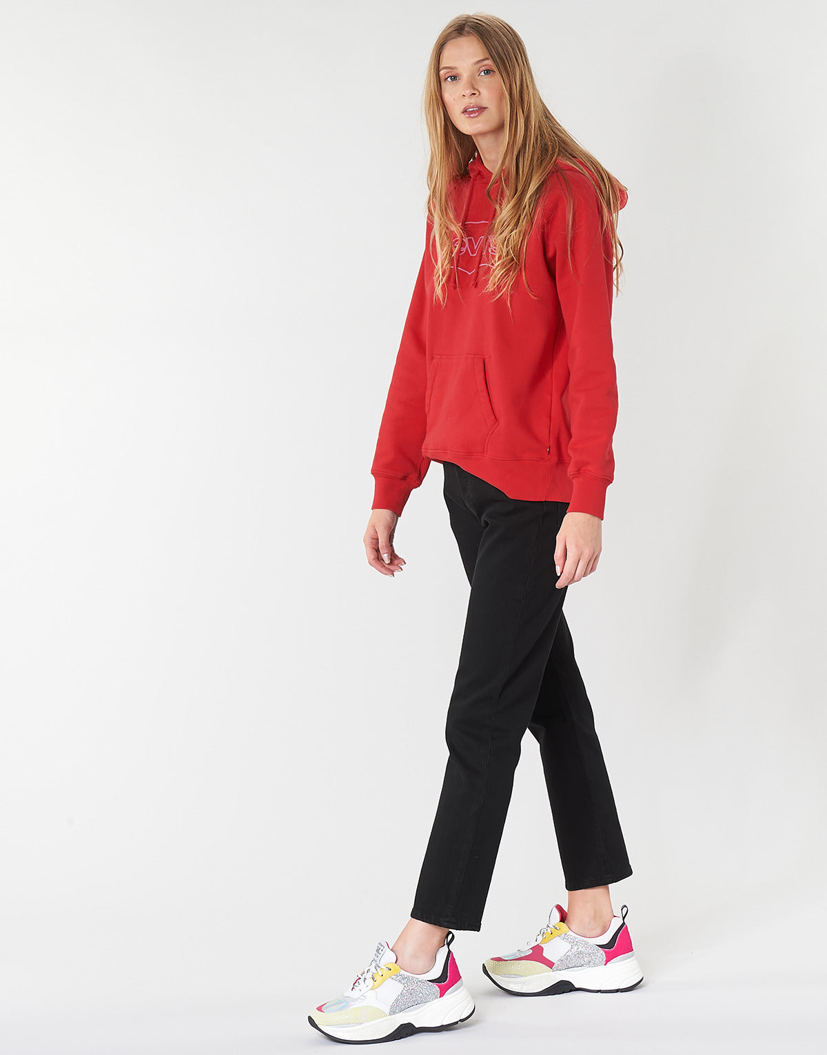 Jeans boyfriend Donna Levis 501 CROP Nero