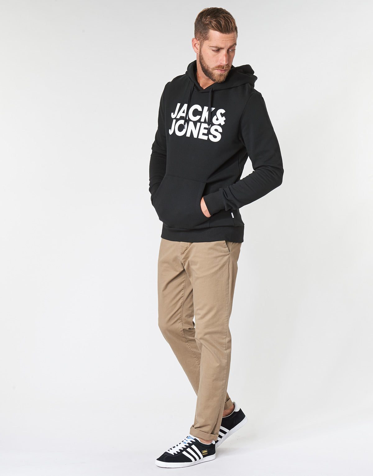 Felpa Uomo Jack & Jones JJECORP LOGO Nero