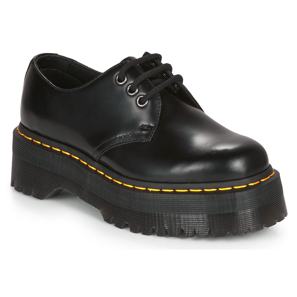 Scarpe Donna Dr. Martens  1461 QUAD BLACK POLISHED SMOOTH  Nero