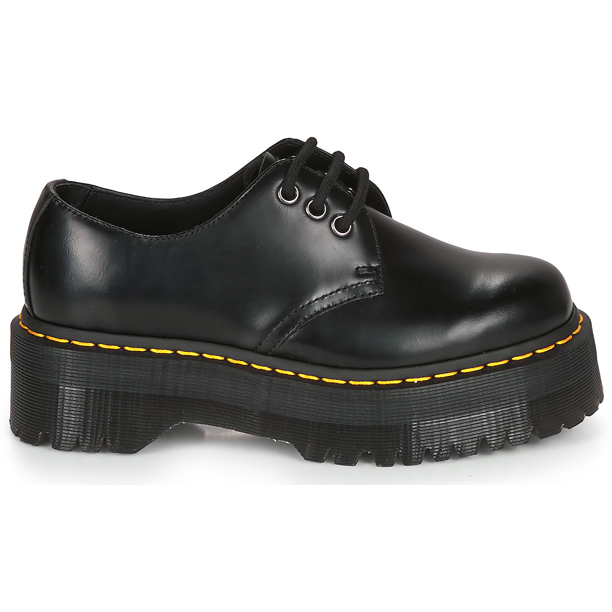 Scarpe Uomo Dr. Martens  1461 QUAD BLACK POLISHED SMOOTH  Nero