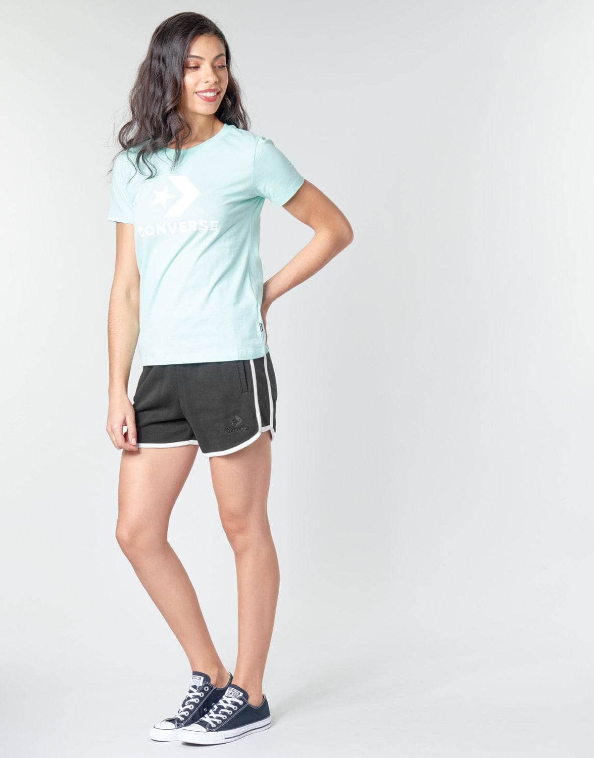 Shorts Donna Converse TWISTED VARSITY SHORT Nero