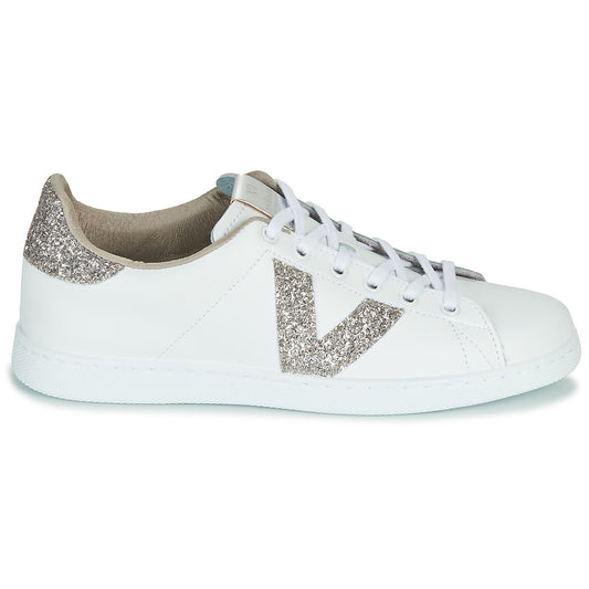 Sneakers basse Donna Victoria TENIS PIEL GLITTER Bianco