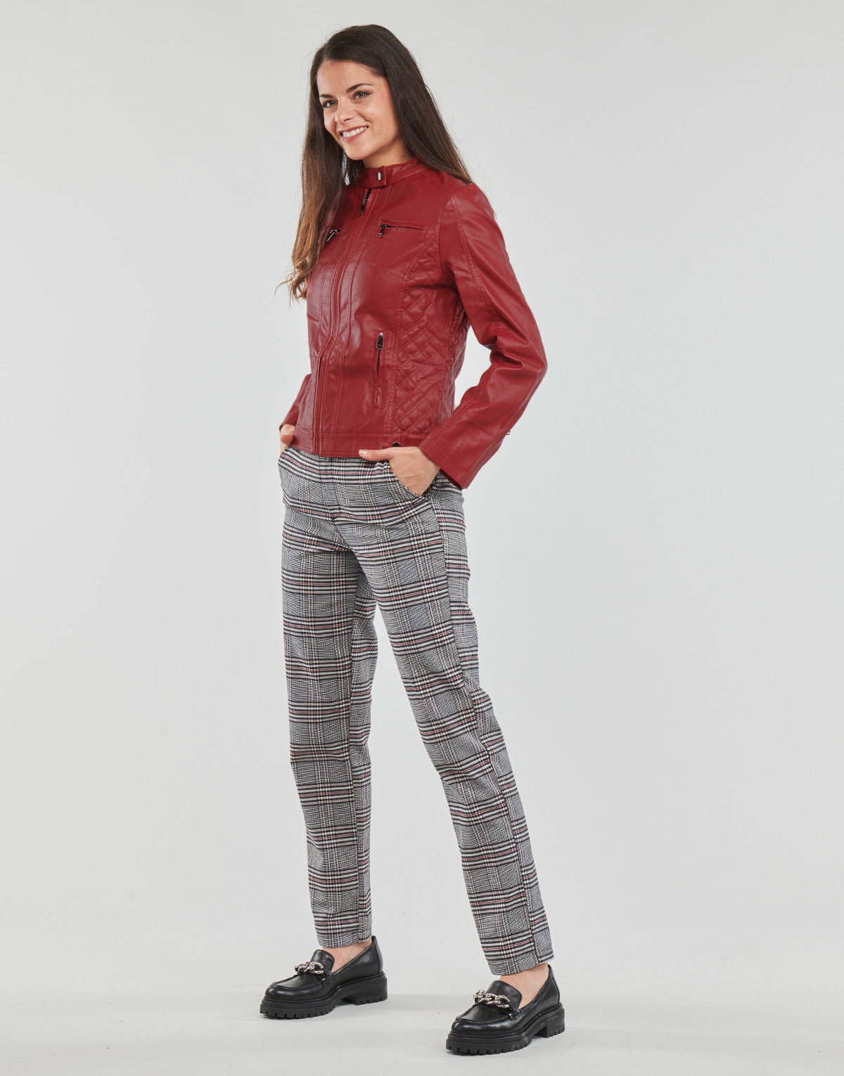 Giacca in pelle Donna Moony Mood PUIR Rosso