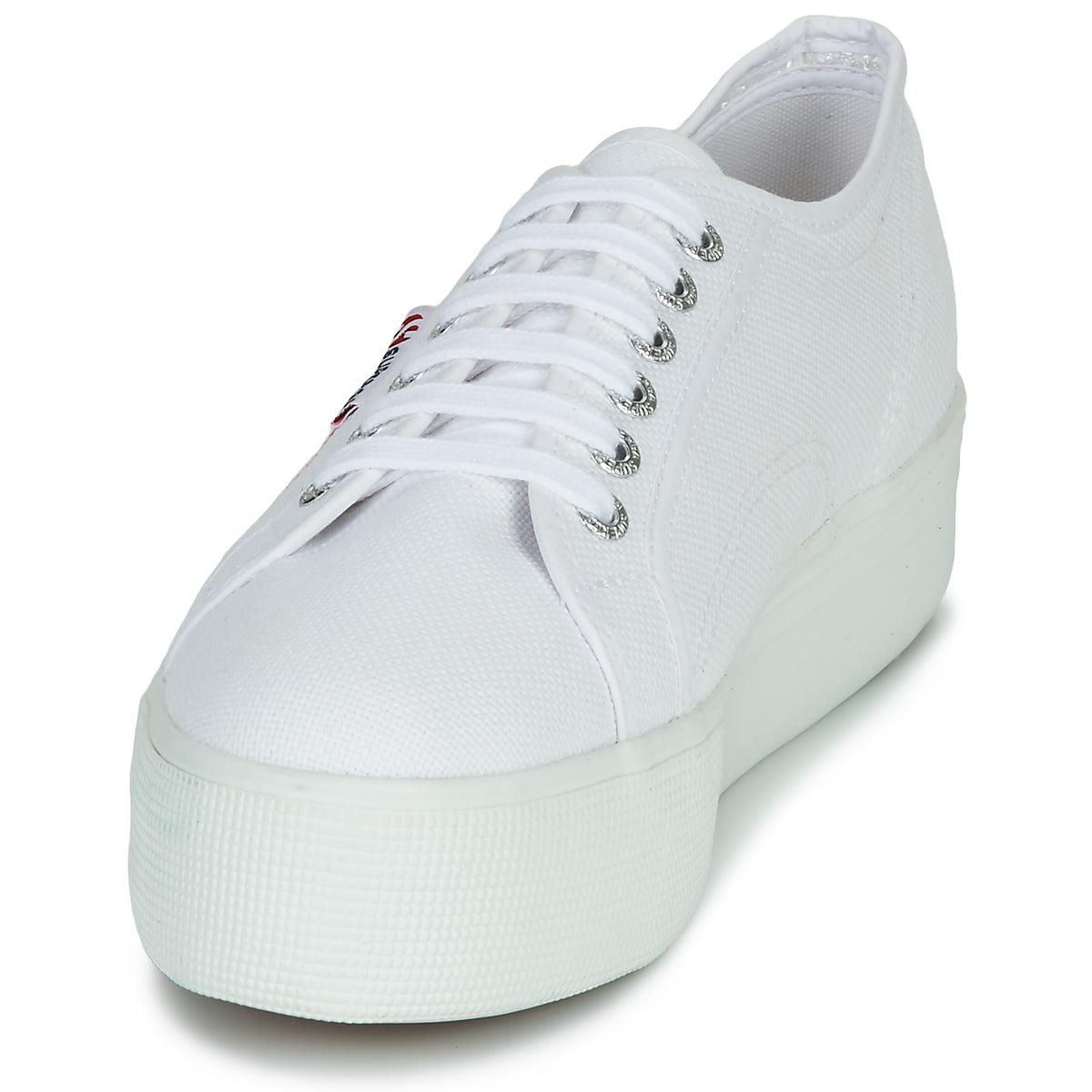 Sneakers basse Donna Superga 2790-COTWPRINTEDLOGOGLITTER Bianco