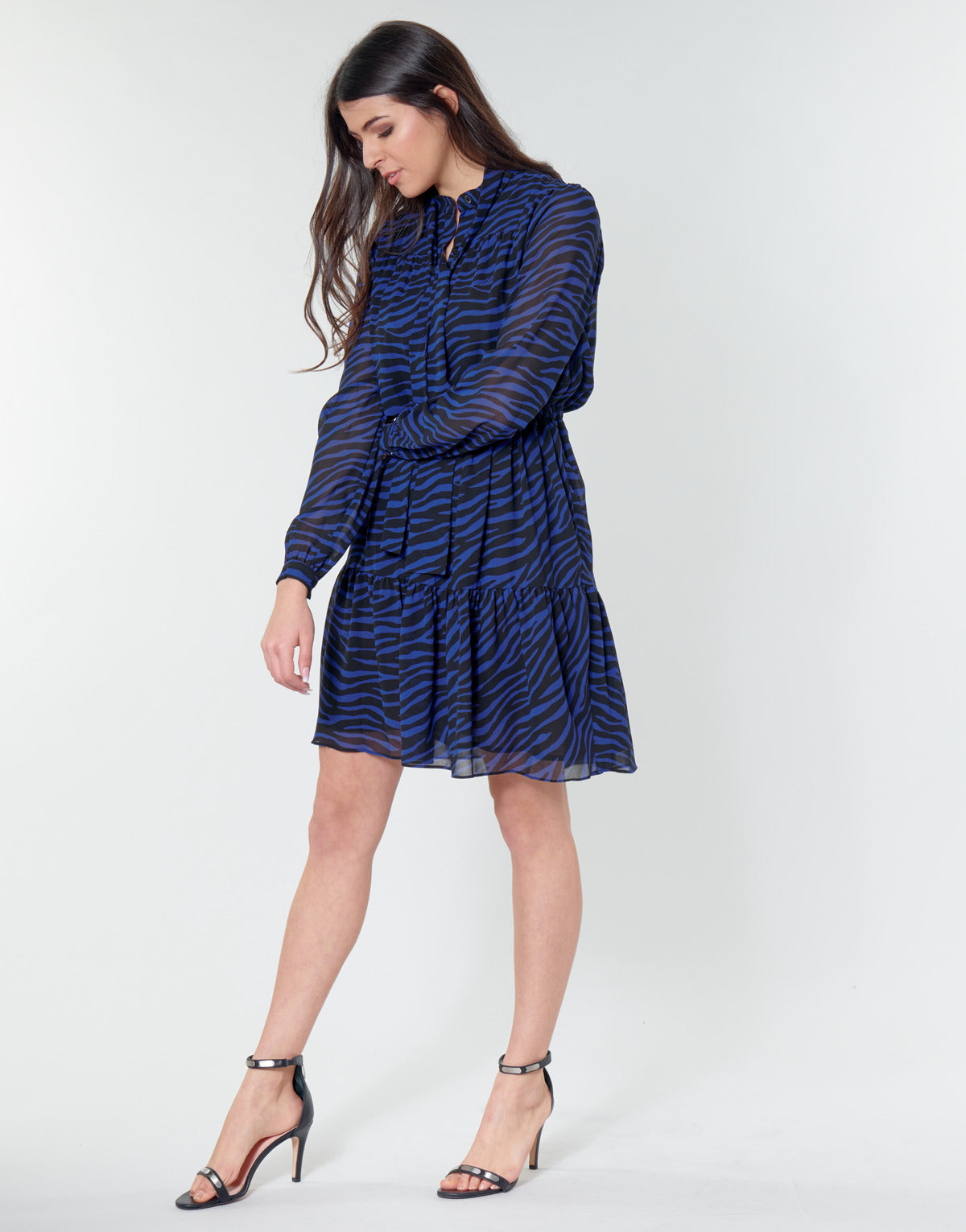 Abito corto Donna MICHAEL Michael Kors BOLD BENGAL TIER DRS Blu