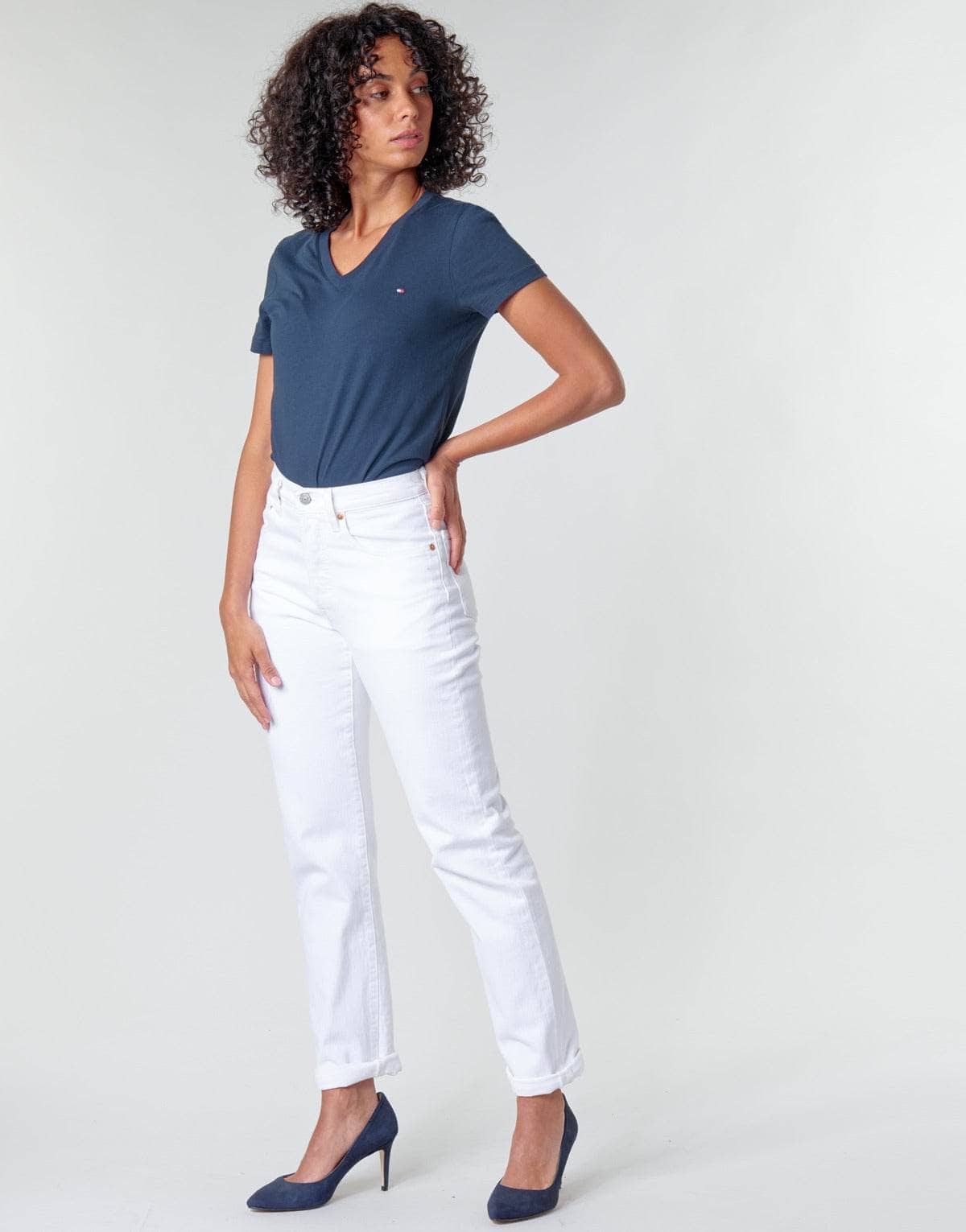 T-shirt Donna Tommy Hilfiger HERITAGE V-NECK TEE Blu