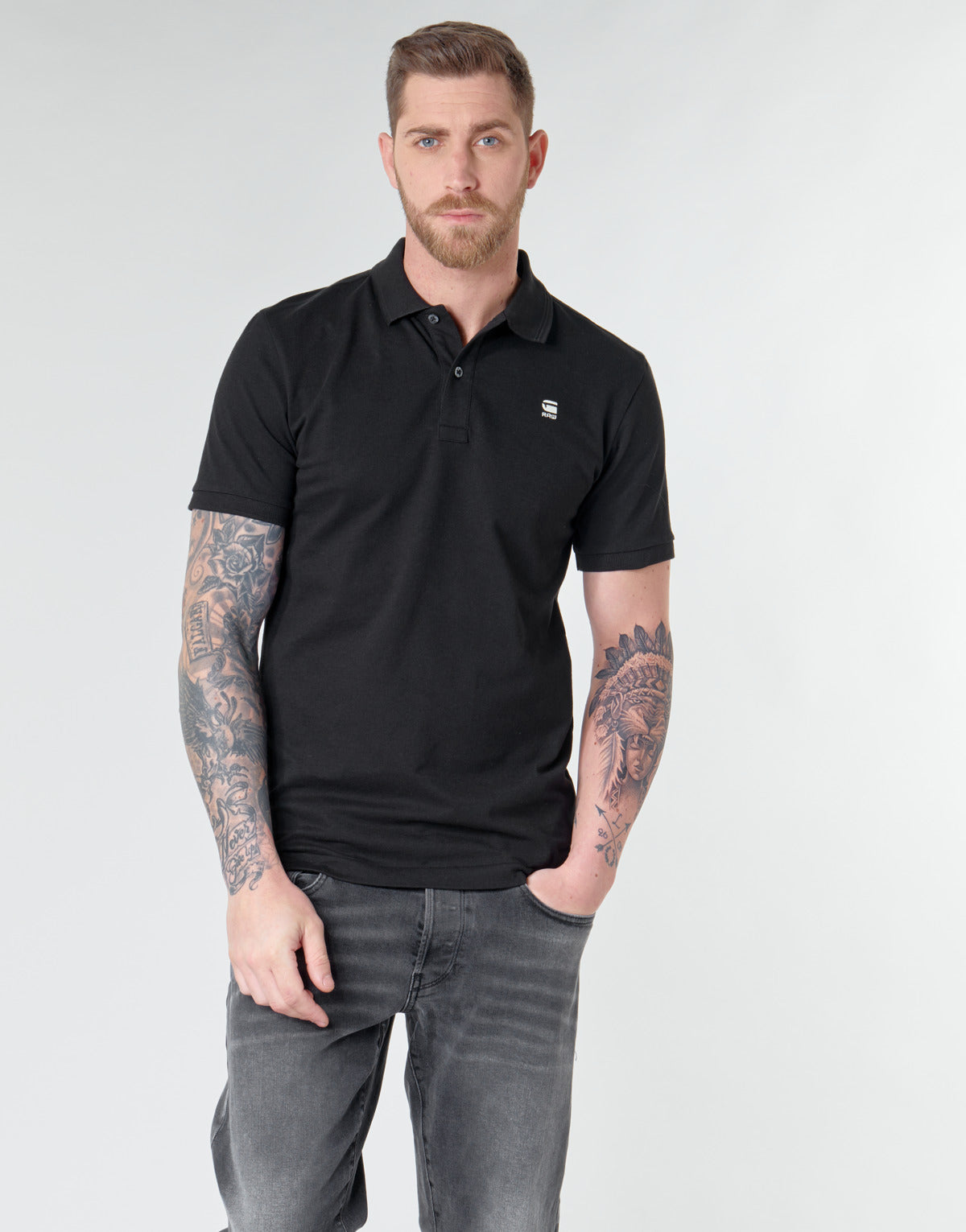 Polo Uomo G-Star Raw DUNDA SLIM POLO SS Nero
