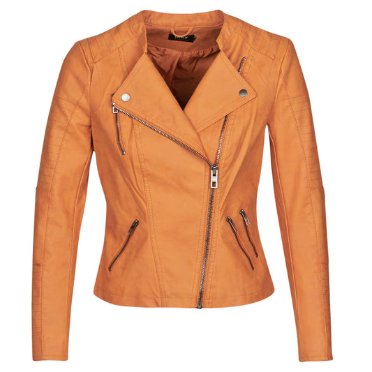Giacca in pelle Donna Only  ONLAVA  Arancio