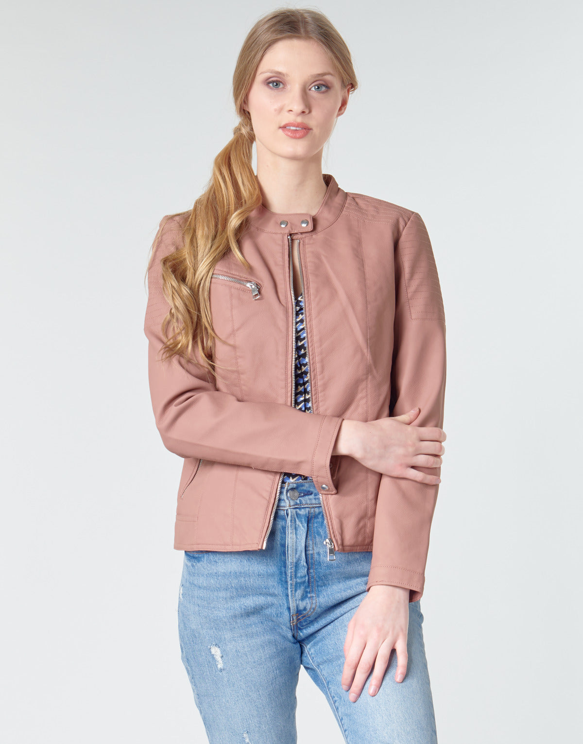 Giacca in pelle Donna Only ONLMELANIE Rosa