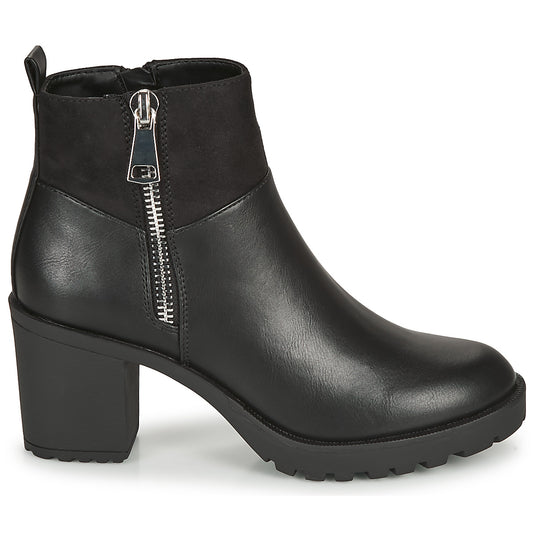Stivaletti Donna Only  BARBARA-6 PU HEELED ZIP BOOT  Nero