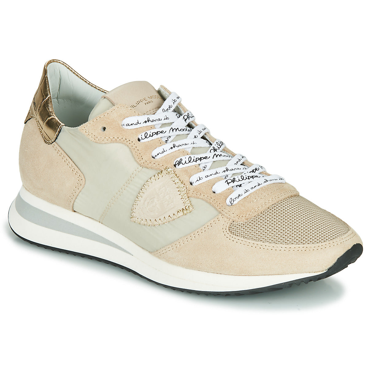 Sneakers basse Donna Philippe Model TROPEZ X MONDIAL CROCO Beige