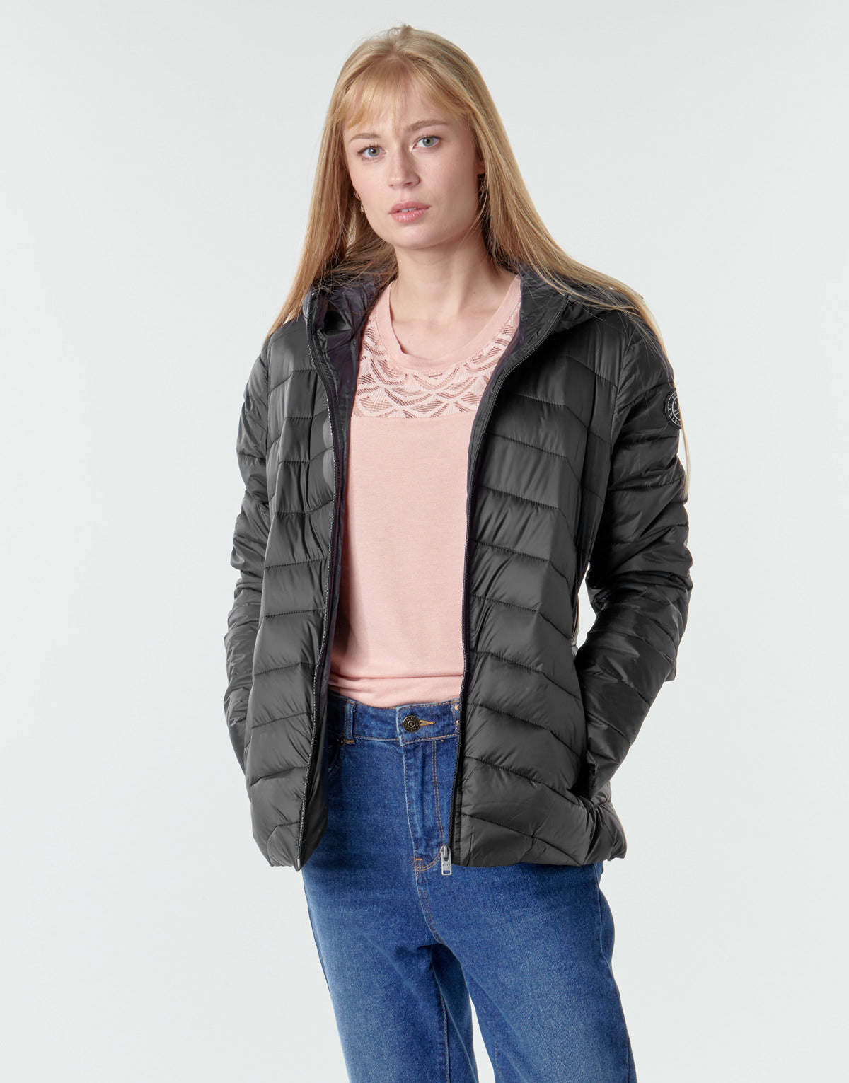 Piumino Donna Roxy COAST ROAD HOOD J JCKT KVJ0 Nero