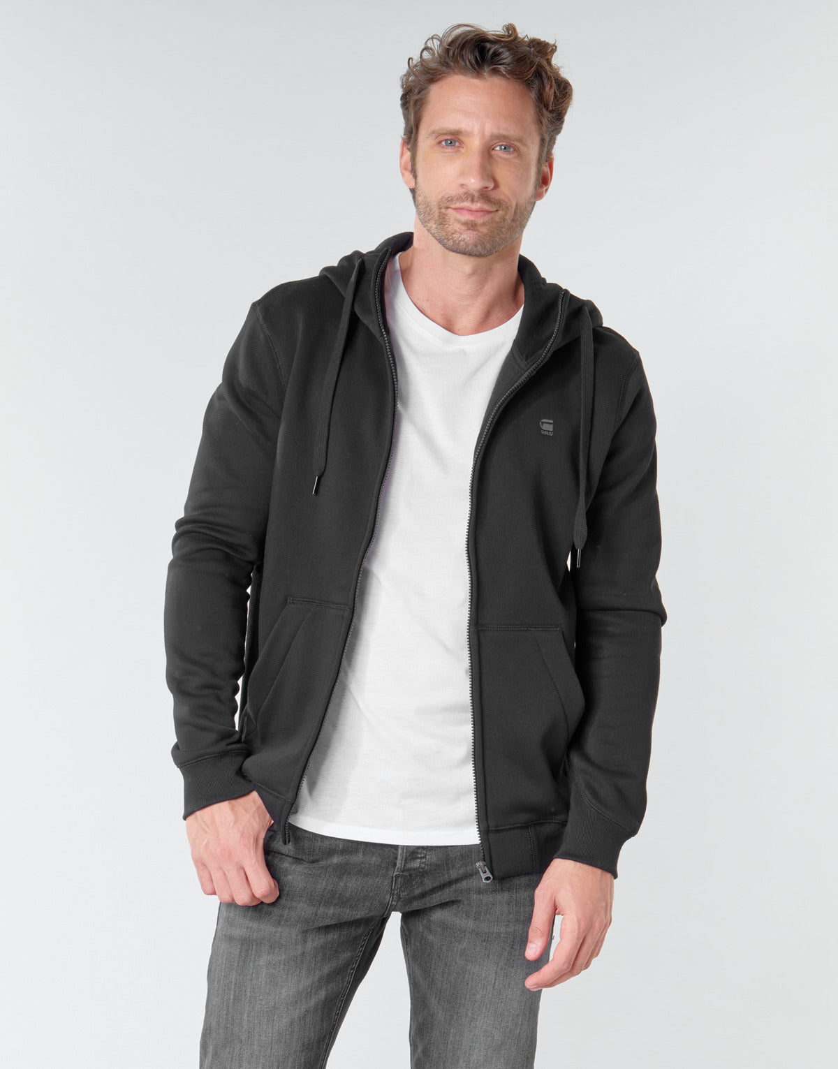 Felpa Uomo G-Star Raw PREMIUM CORE HDD ZIP SW LS Nero