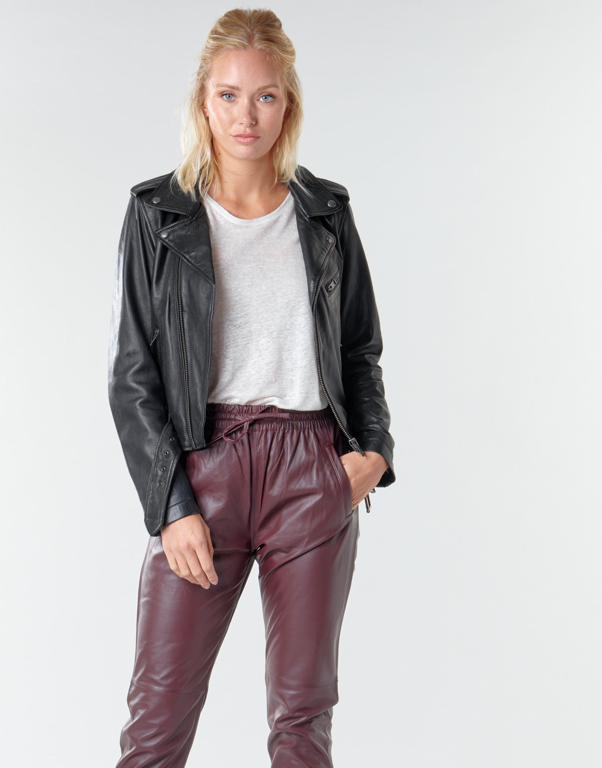 Giacca in pelle Donna Oakwood RADIO Nero