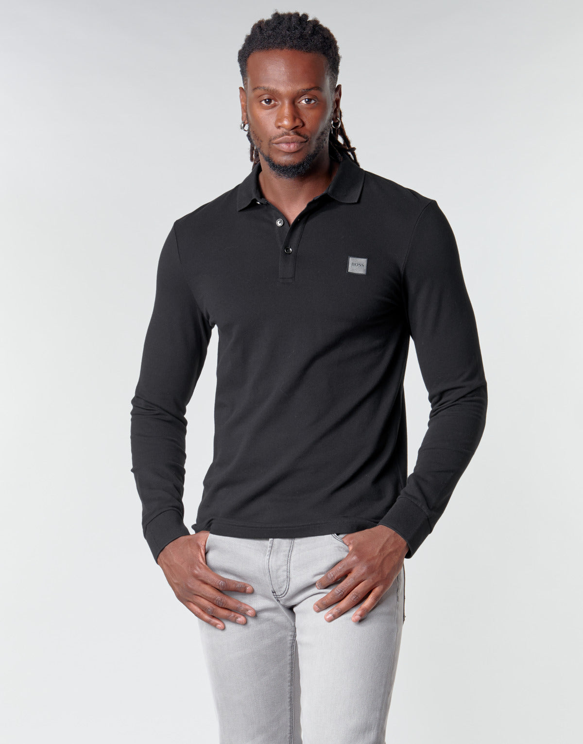 Polo maniche lunghe Uomo BOSS  PASSERBY  Nero
