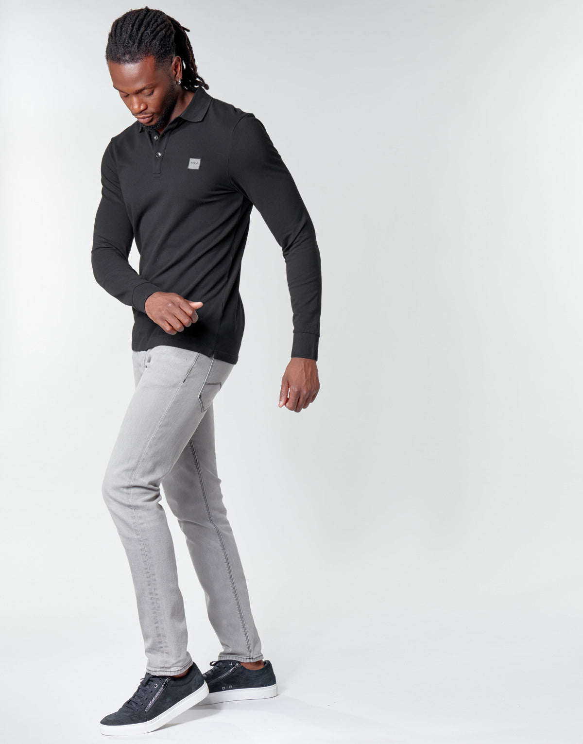 Polo maniche lunghe Uomo BOSS  PASSERBY  Nero