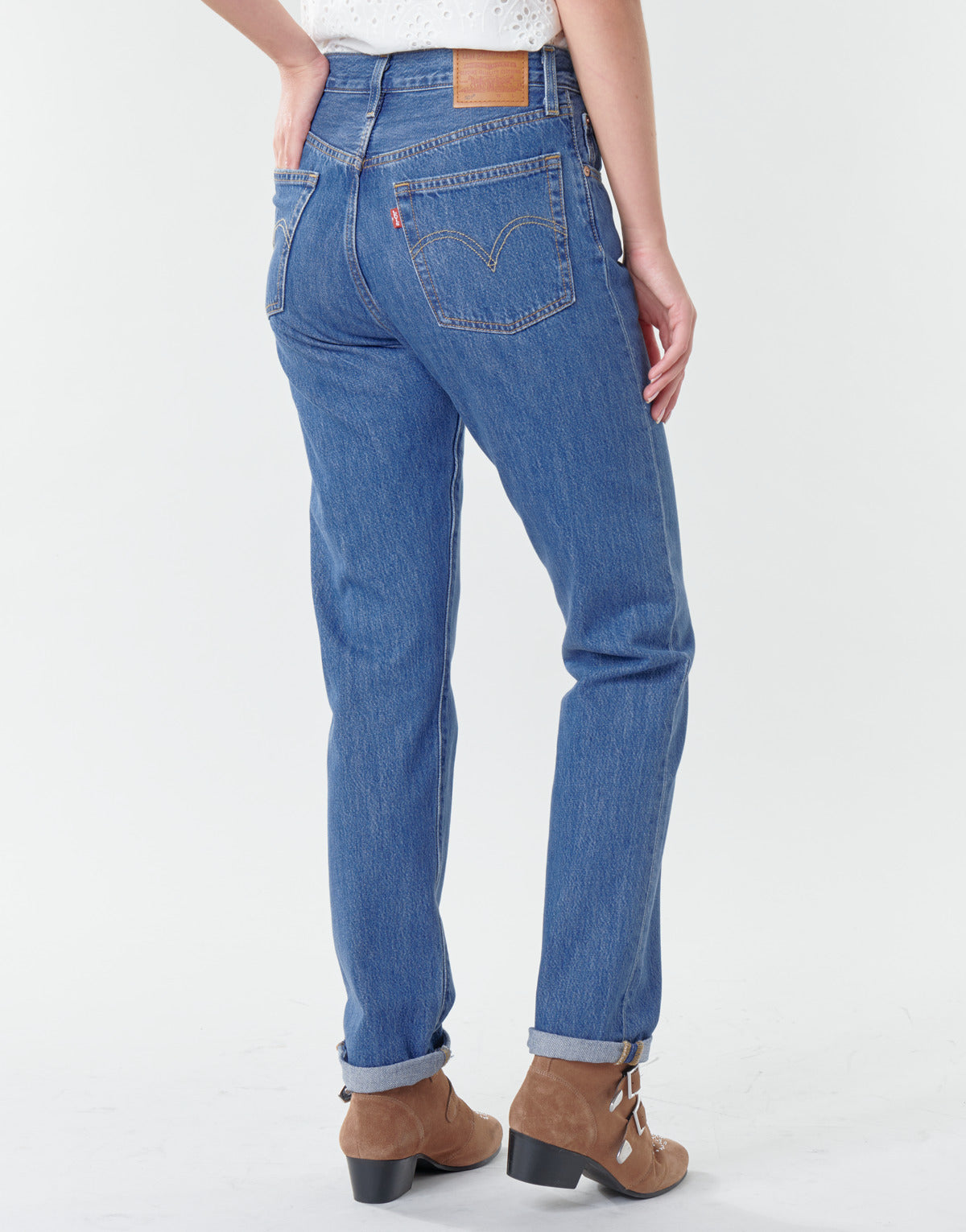 Jeans boyfriend Donna Levis 501 CROP Blu