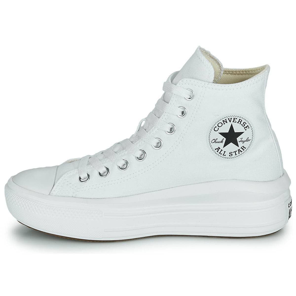 Sneakers alte Donna Converse Chuck Taylor All Star Move Canvas Color Hi Bianco