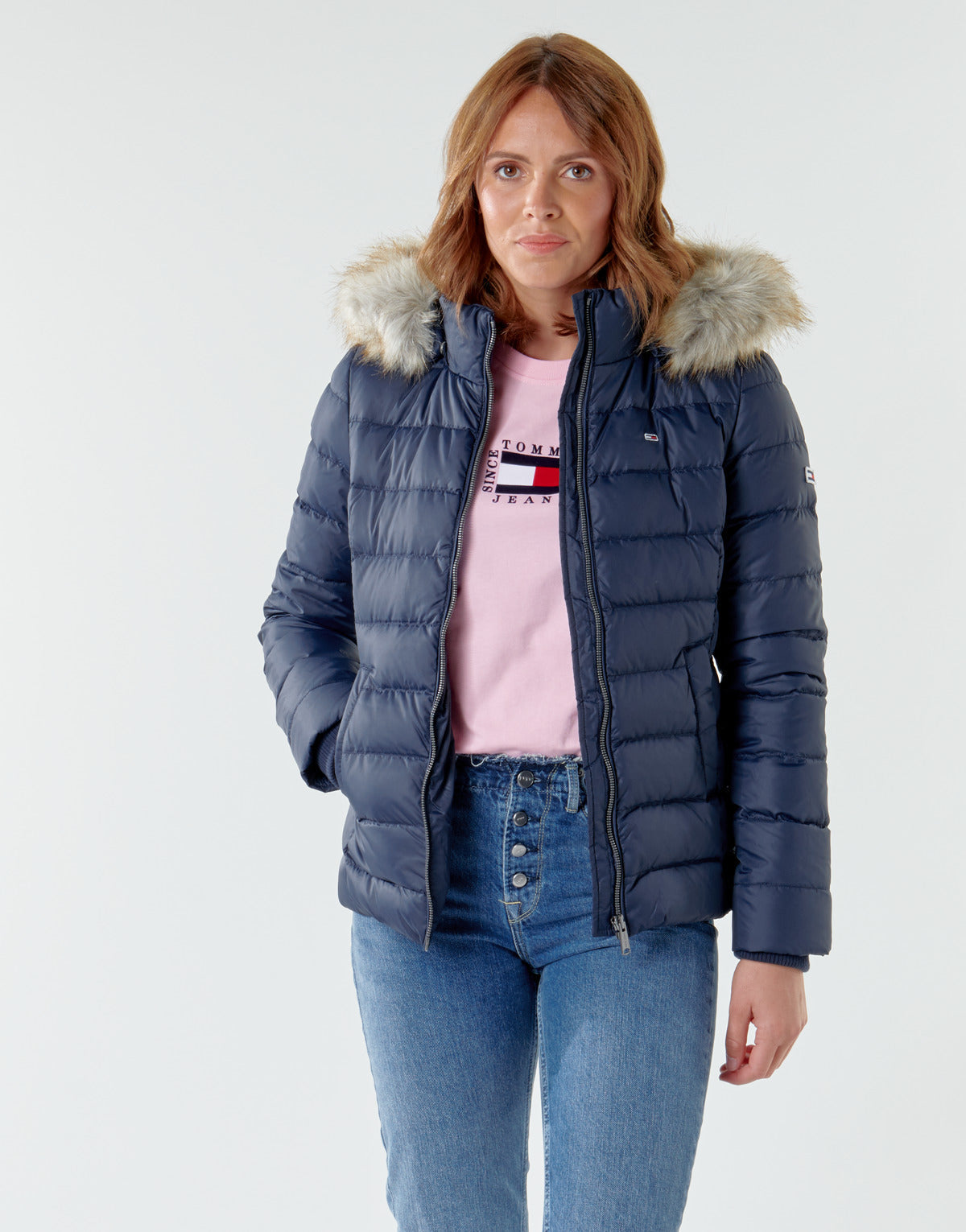 Piumino Donna Tommy Jeans TJW BASIC HOODED DOWN JACKET Marine