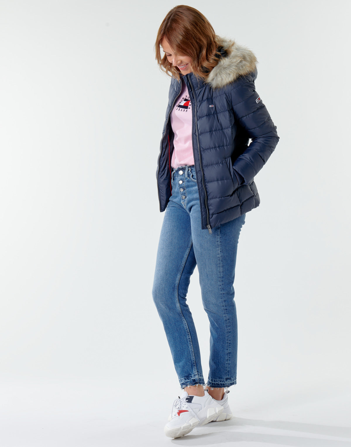 Piumino Donna Tommy Jeans TJW BASIC HOODED DOWN JACKET Marine