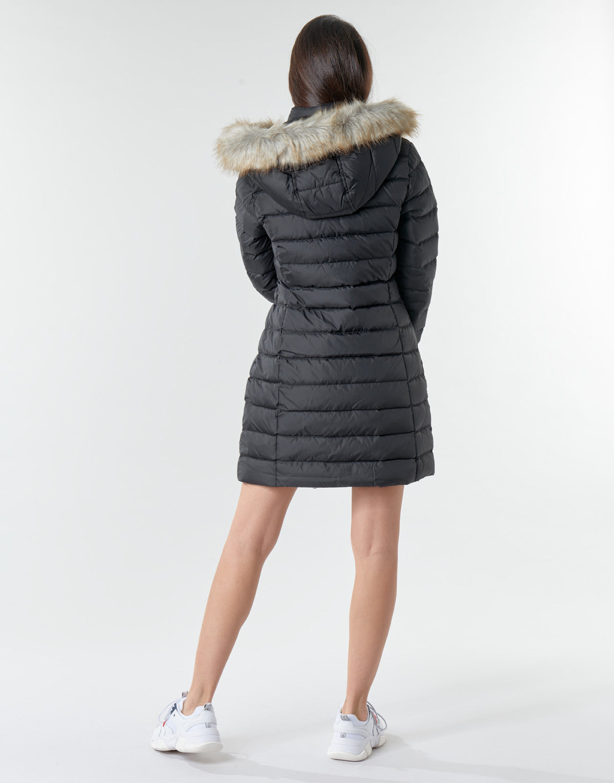Piumino Donna Tommy Jeans TJW ESSENTIAL HOODED DOWN COAT Nero