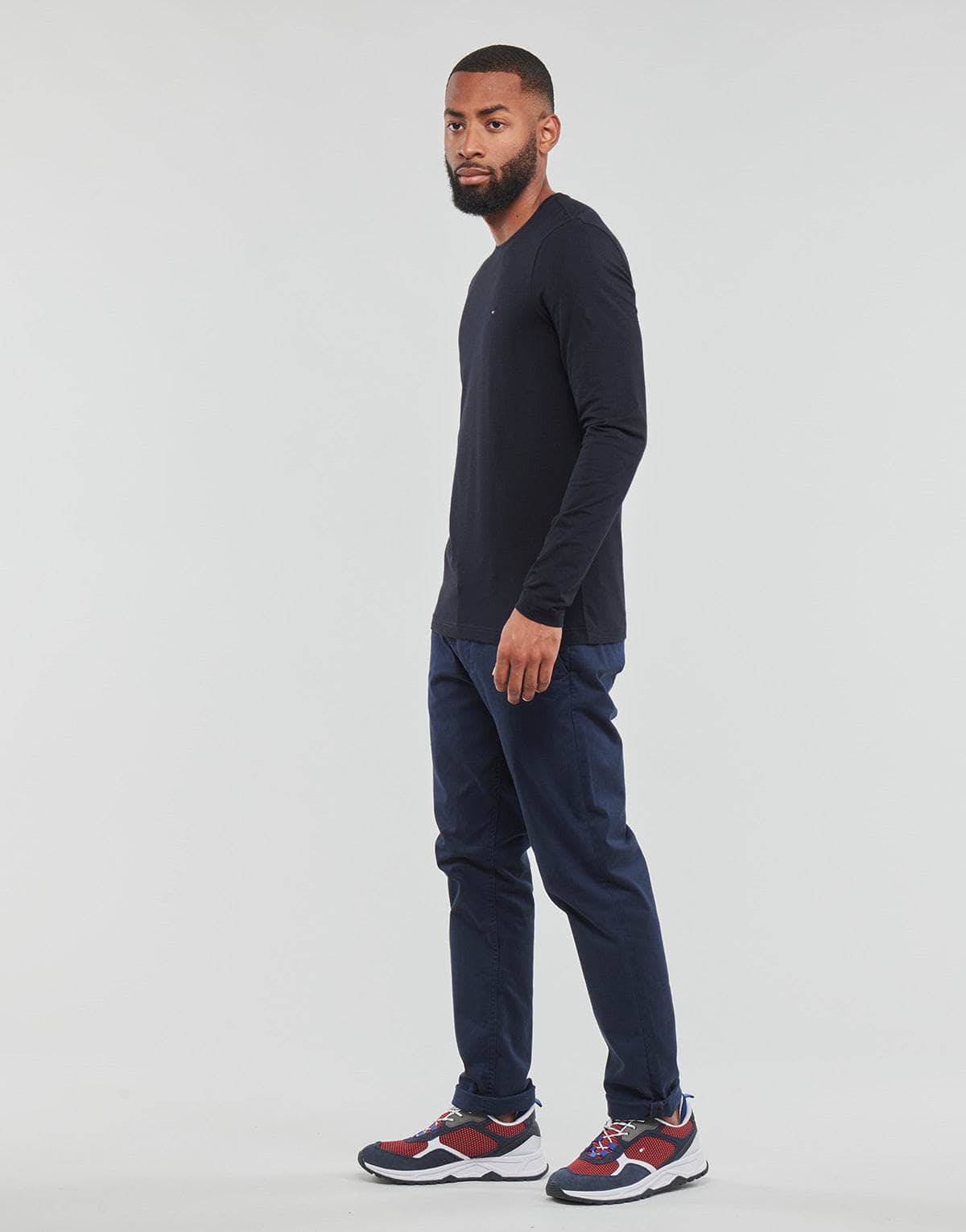 T-shirts a maniche lunghe Uomo Tommy Hilfiger STRETCH SLIM FIT LONG SLEEVE TEE Marine