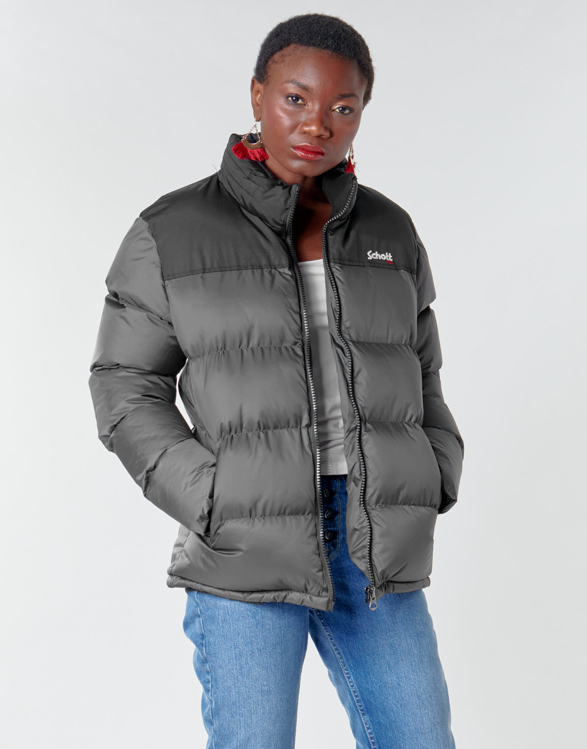 Piumino Uomo Schott UTAH Grigio