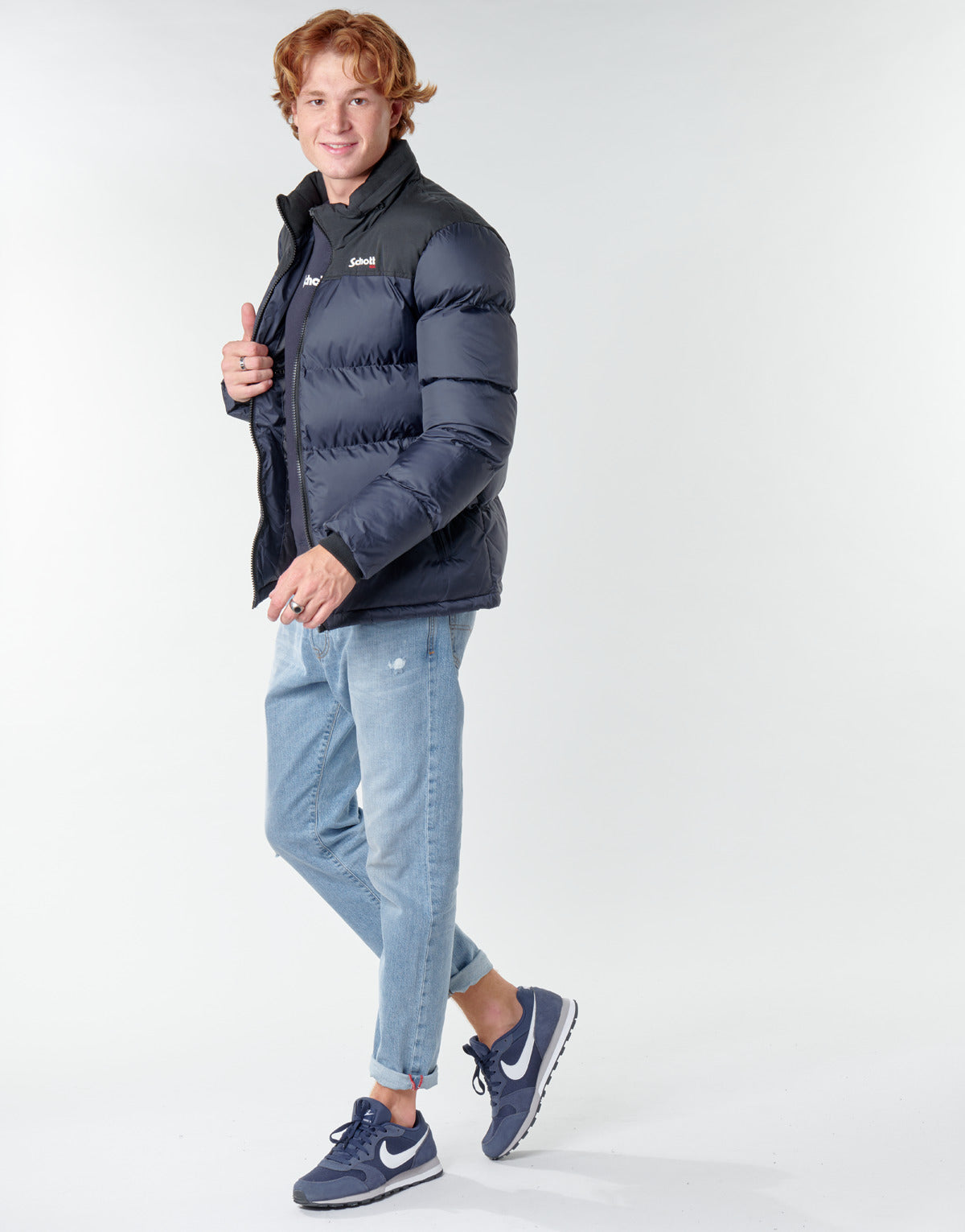 Piumino Uomo Schott UTAH Marine