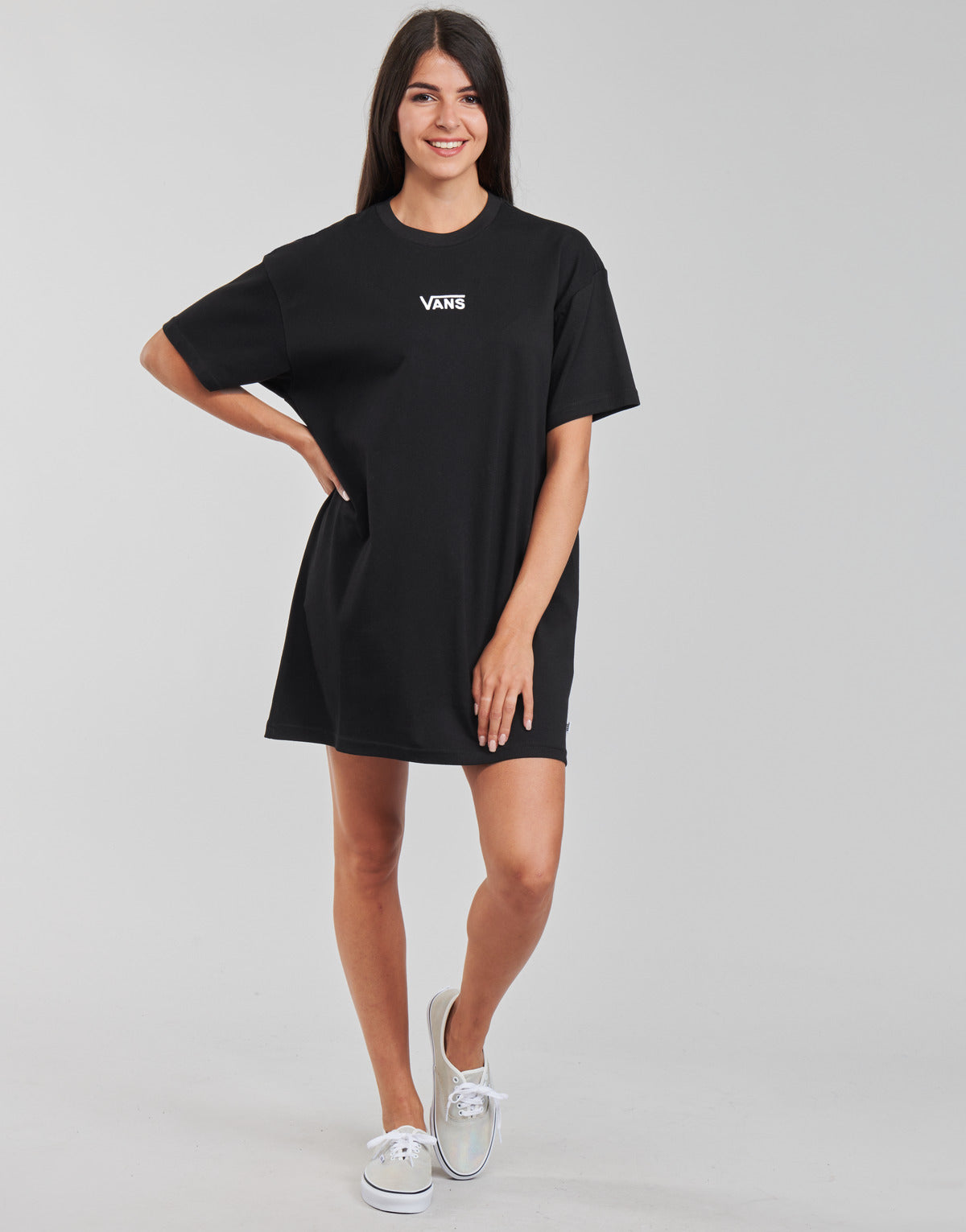 Abito corto Donna Vans CENTER VEE TEE DRESS Nero