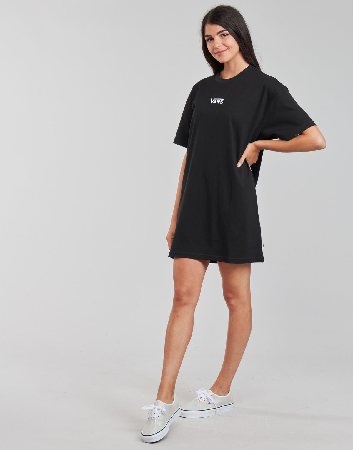 Abito corto Donna Vans CENTER VEE TEE DRESS Nero